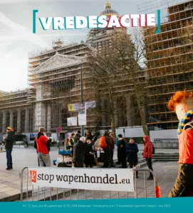 Vredesactie manifesteert aan het Brusselse justitiepaleis