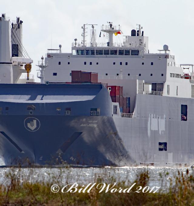 CC BY-NC-ND 2.0 Bill Word - Houston Ship Channel from Morgan's Point Texas Bahri Jeddah RORO Cargo IMO 9626522 Dammam Saudi Arabia 